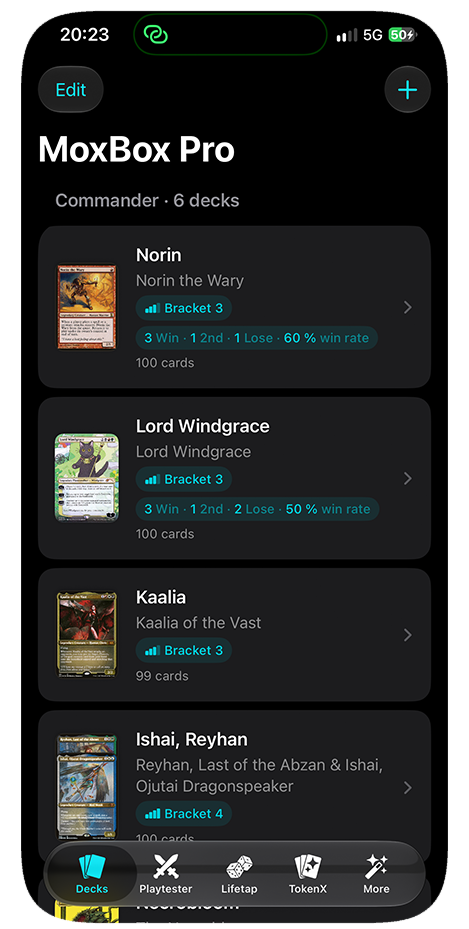 MoxBox: Commander deck library